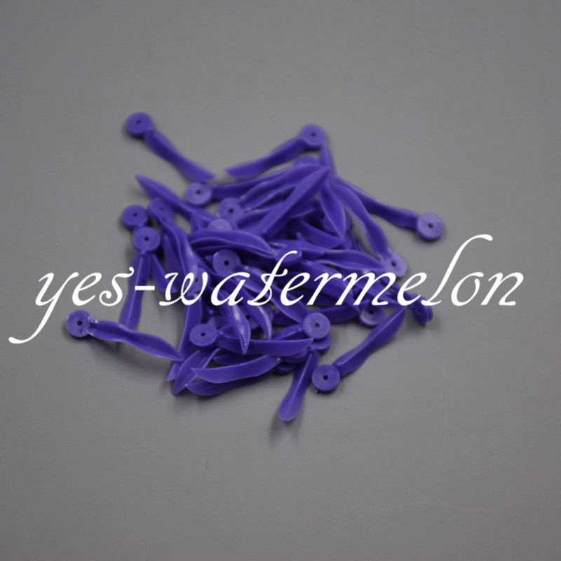 100x Plastic Wedge Dental Disposable Round Stern Holes Wave Shape Cracks Purple