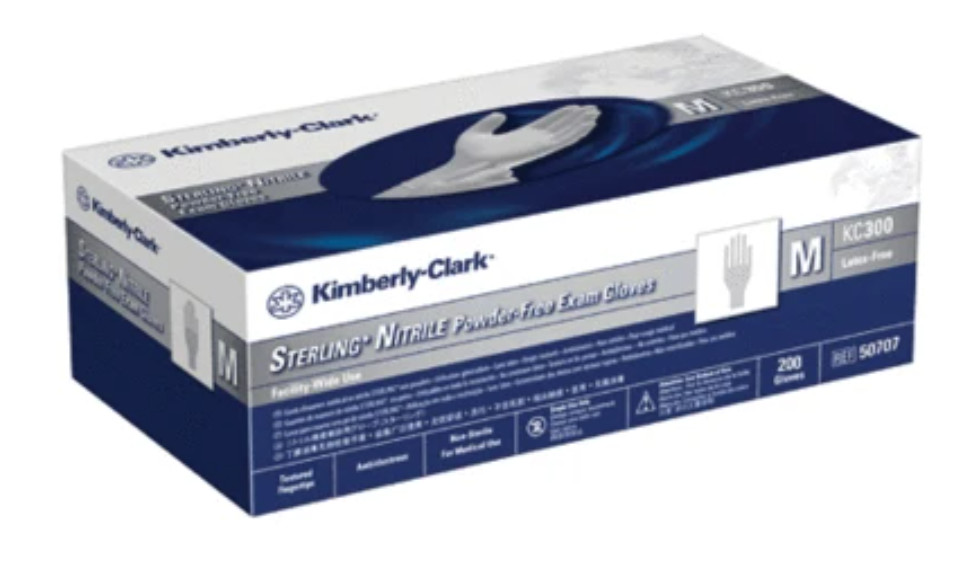 Lot 8 Kimberly Clark KC300 50707 Sterling Nitrile Powder Free Exam Glove Medium
