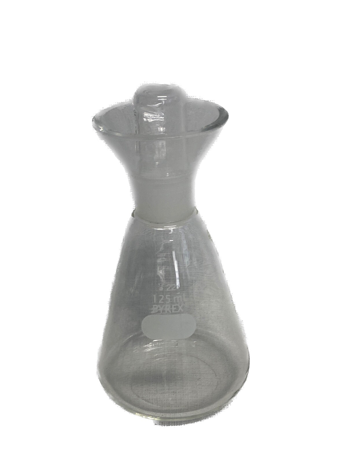 CORNING PYREX 125mL Plain Glass Determination Flask w/ #22 Std Stopper