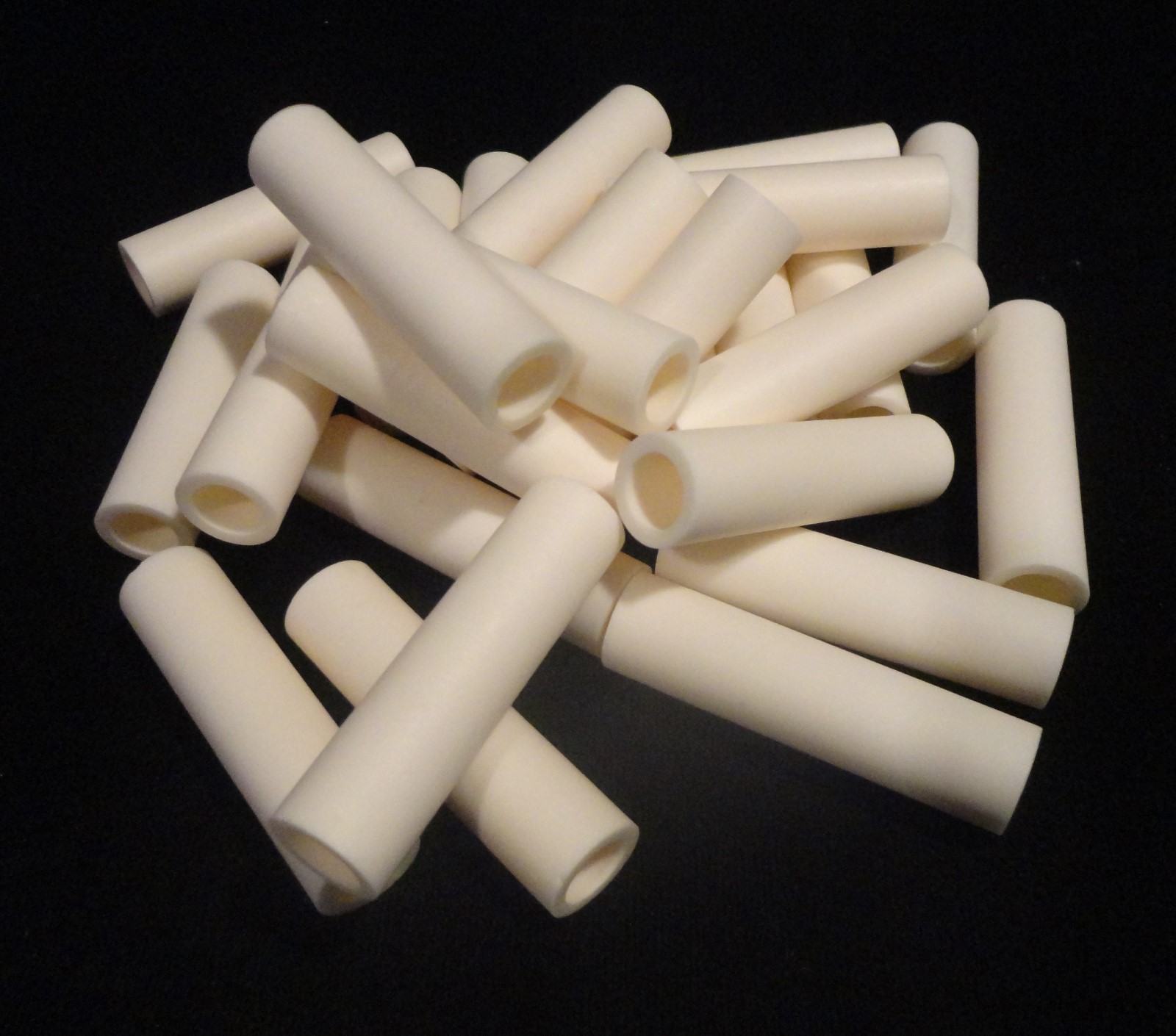 LOT OF TWO 0.575″ OD x 2.190” HIGH PURITY ALUMINA CERAMIC TUBE No.: 195
