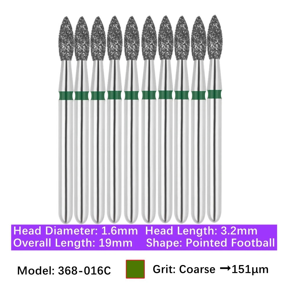 130 Types Dental FG Round End Taper Pear Coarse Grits Diamond Burs 10 Pcs/Pack