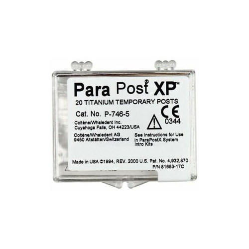Coltene Whaledent P746-5 ParaPostXP Temporary Titanium Posts .050″ Red 20/Pk