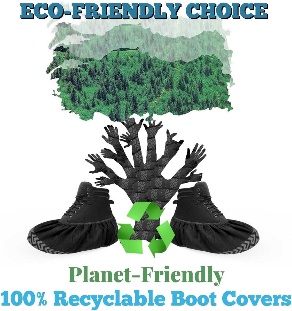 X-Large 50 Pack Shoe Covers Disposable Non-Slip, Breathable Booties for Indoors