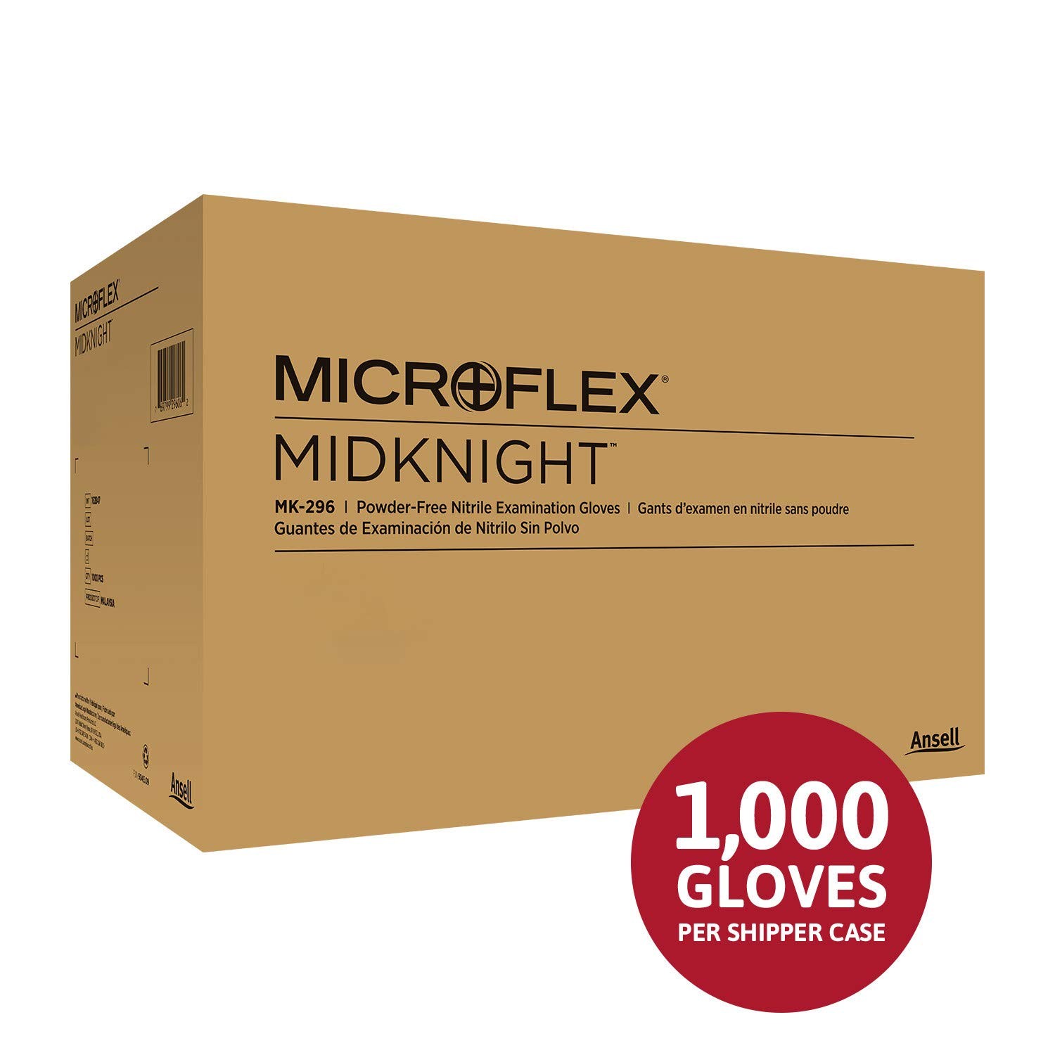 Nitrile Exam Gloves Size L Black – Case of 1000, Textured Grip for Automotive