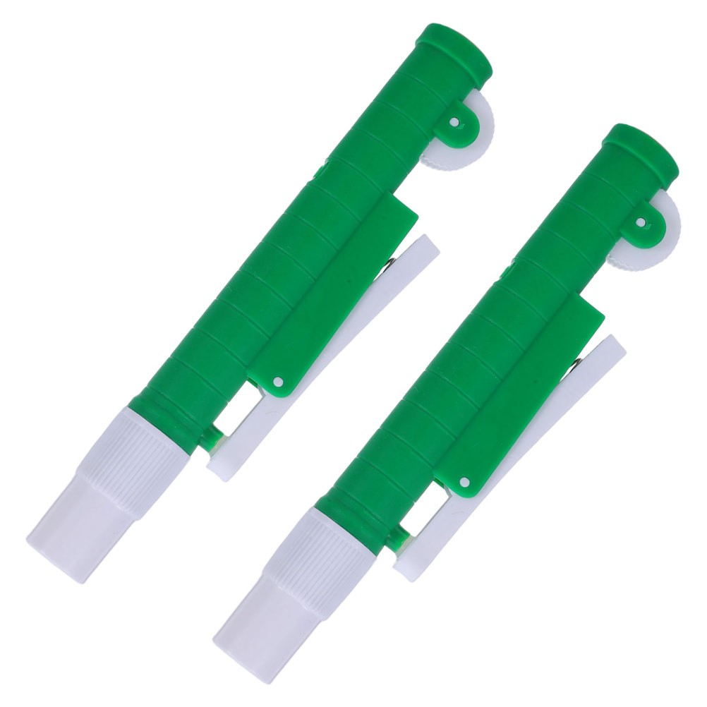2Pcs Reusable High Accurate Lab Pipettes Ergonomic Design Green Color