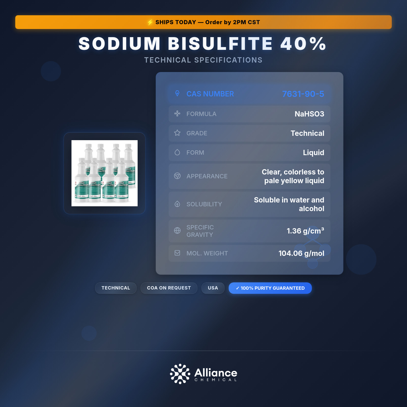 Sodium Bisulfite 40% – 8 Quarts