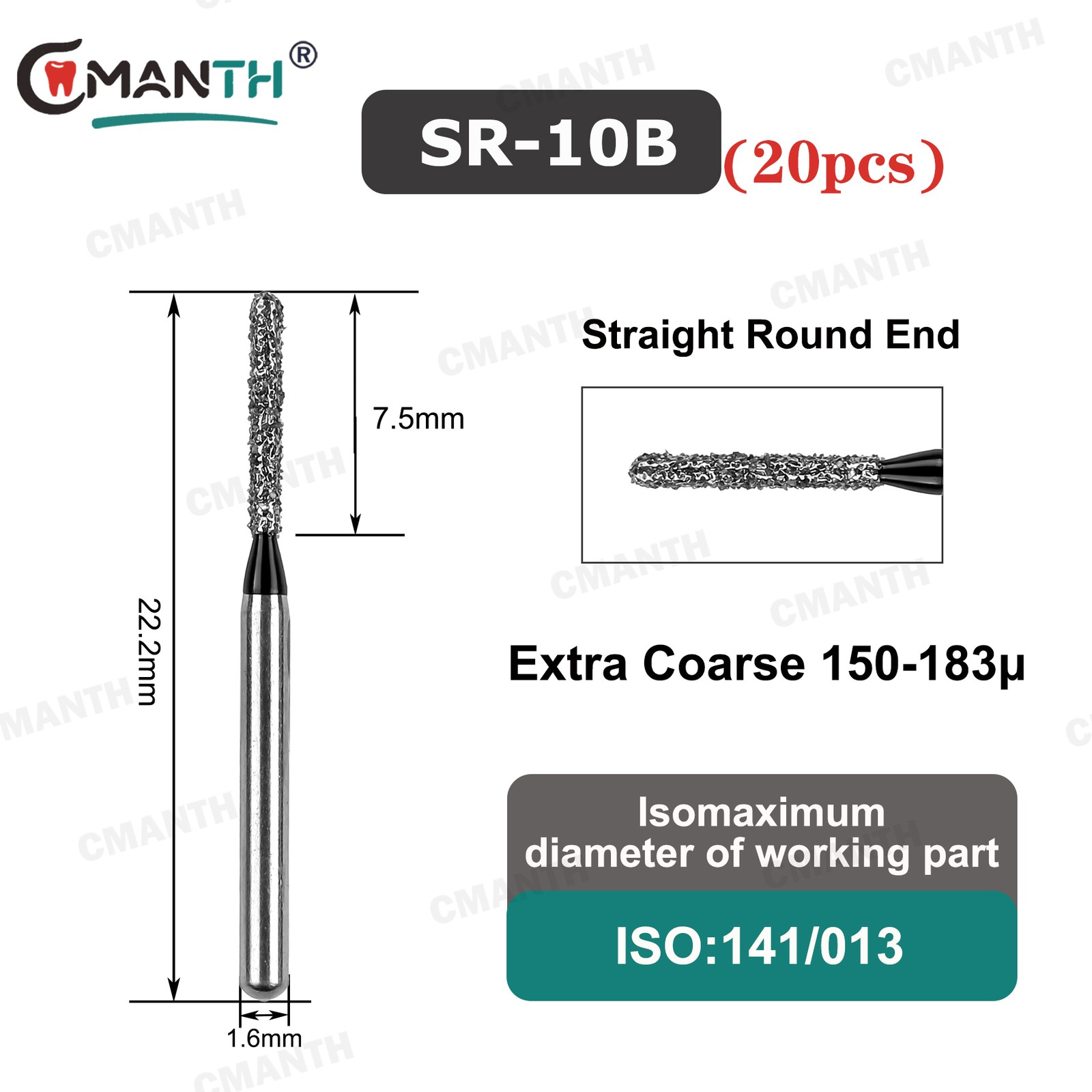 20PCS Dental Diamond FG High Speed Bur FG Straight Round Coarse/Fine Grit 27Type