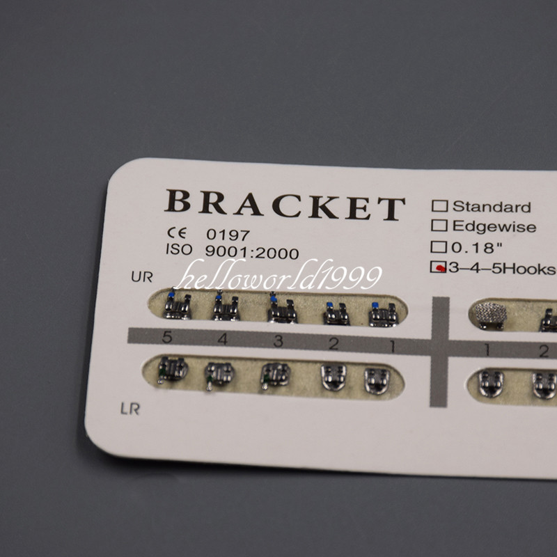 20 Pcs/Set Dental Metal Brace Brackets Orthodontic Mini Roth 022 Slot 345 Hooks