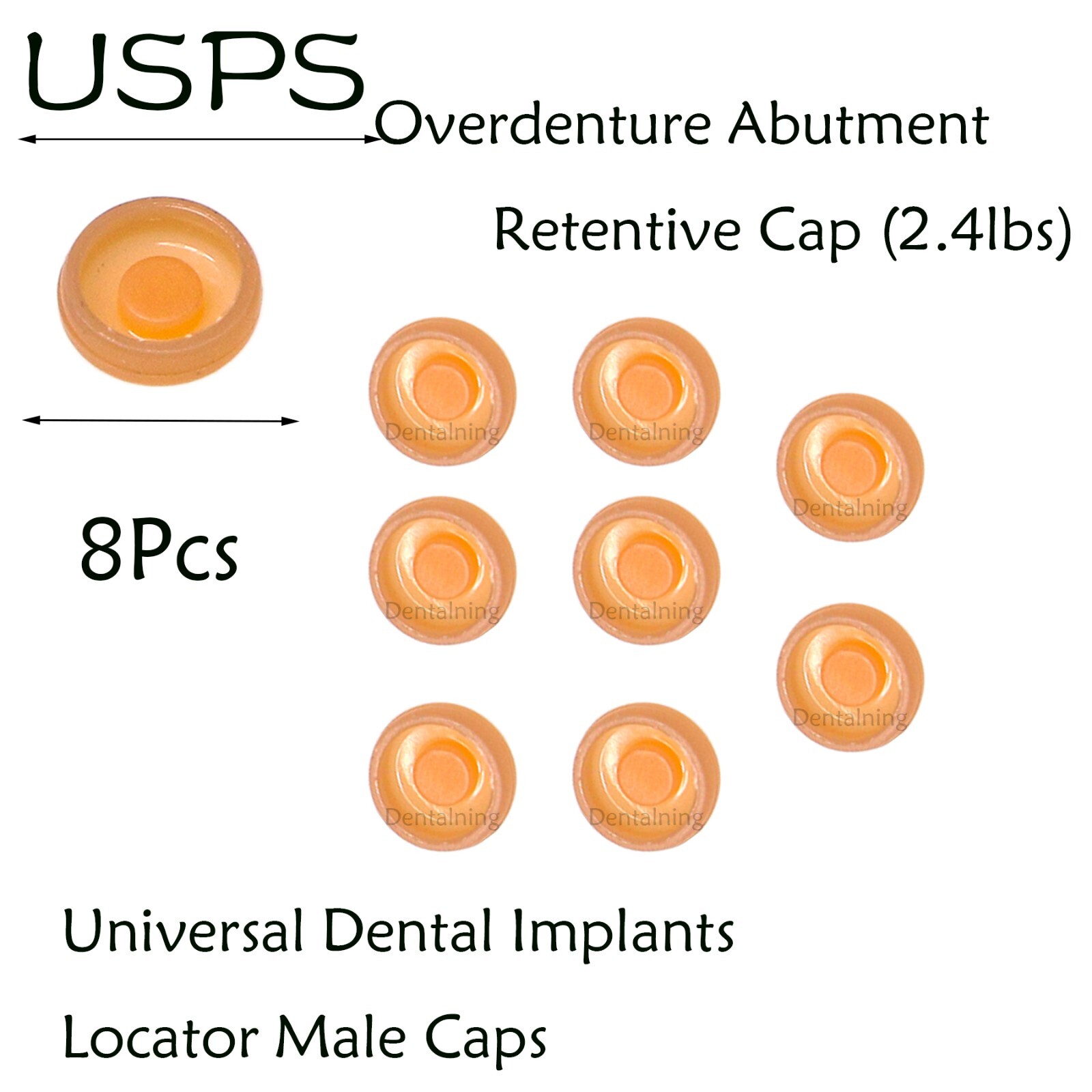 US Dental Universal Locator Overdenture Abutments Retention Caps 1.2/2.4Lbs