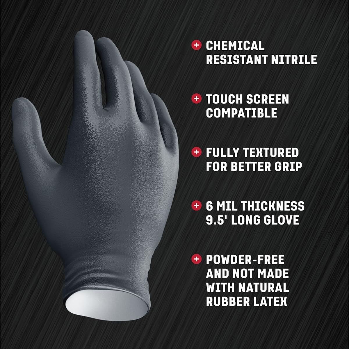 Industrial Nitrile Gloves, Chemical Resistant Disposable Black Gloves, Latex-…