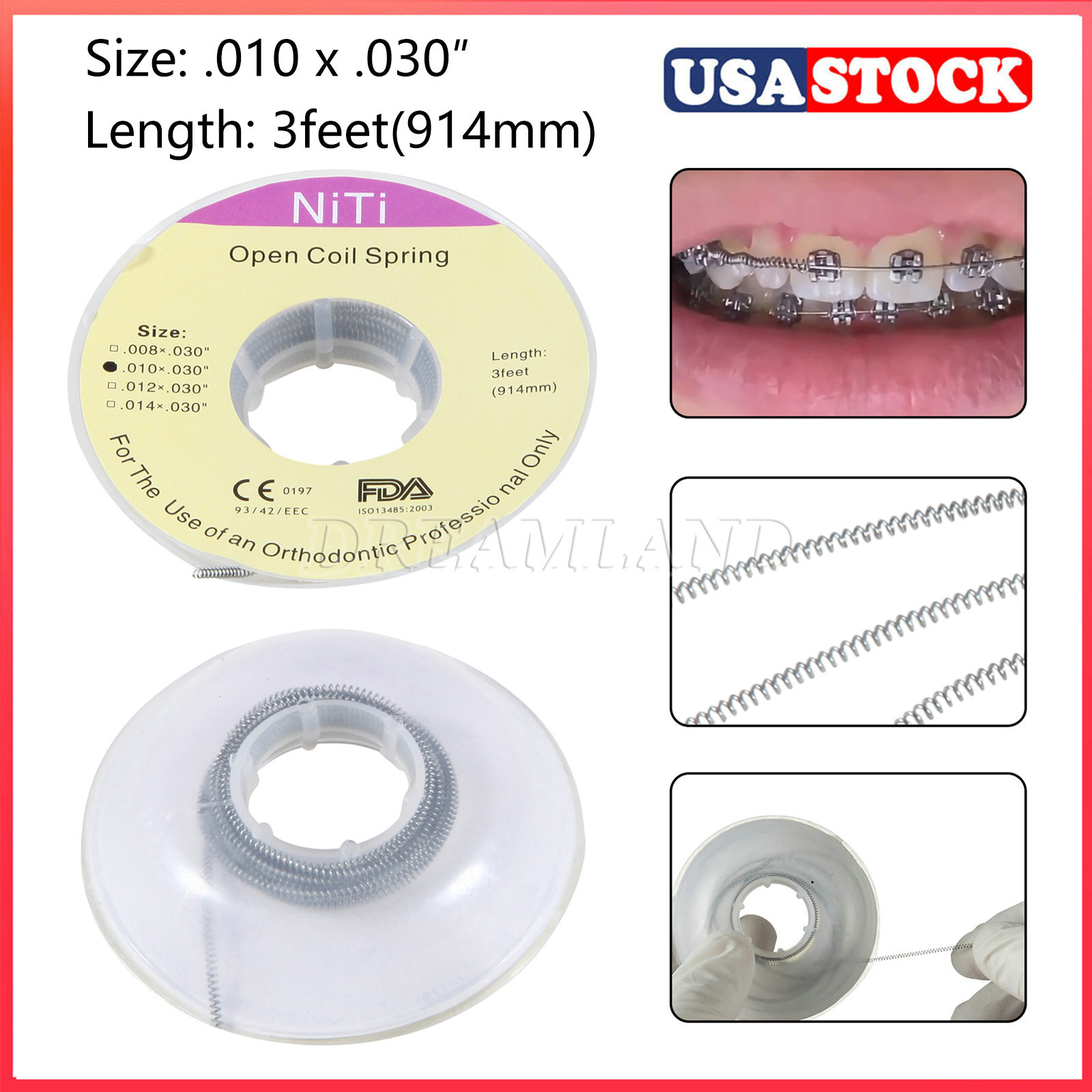 1 Pack Dental Orthodontic Niti Open Coil Spool Springs 010*030″