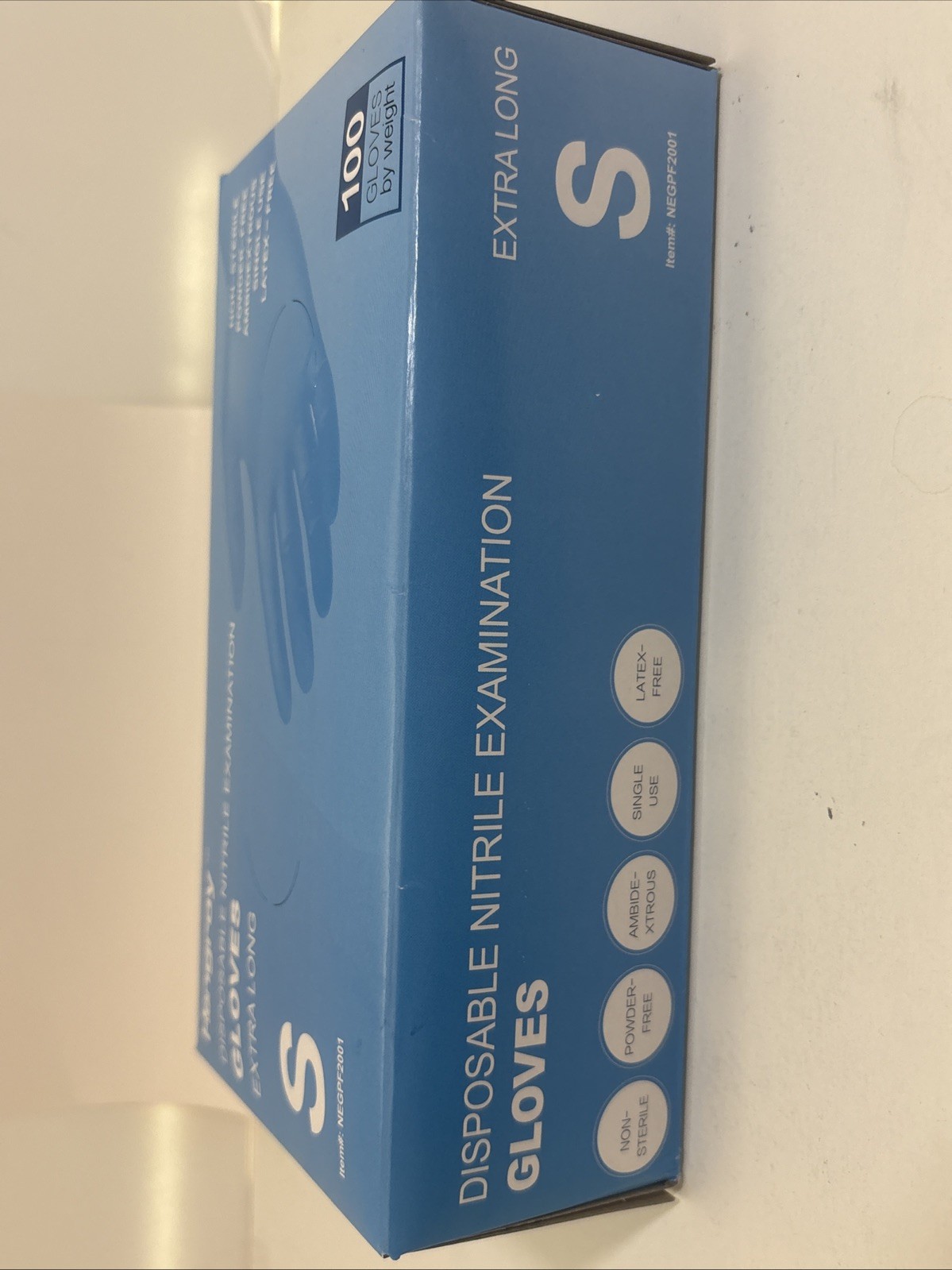 Hongray Disposable Nitrile Gloves, Size S, Extra Long, 100 Count