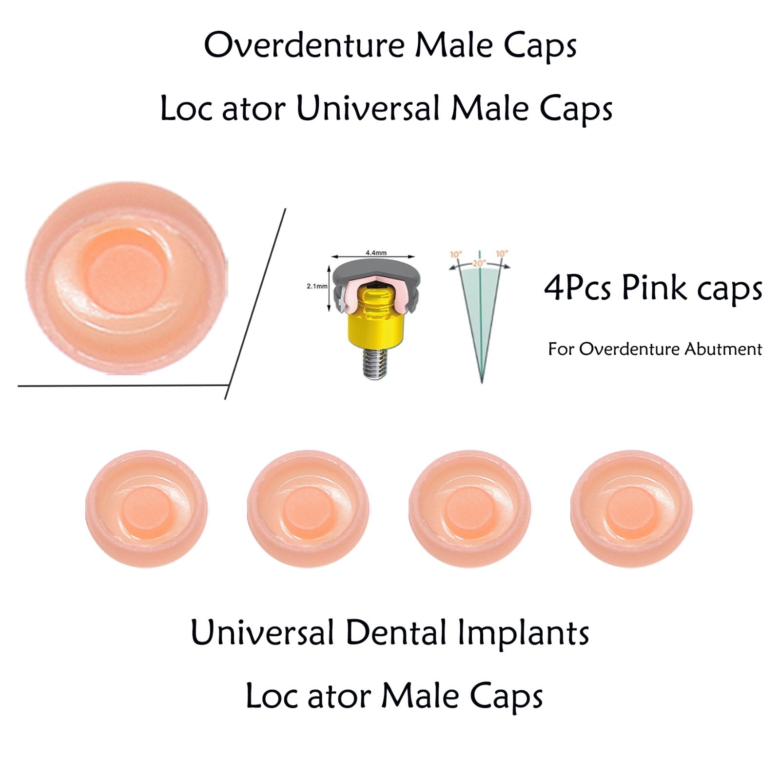 Zimmer Screw-Vent 3.5/4.5mm Locator Abutment Dental Implant Abutment & Male Caps
