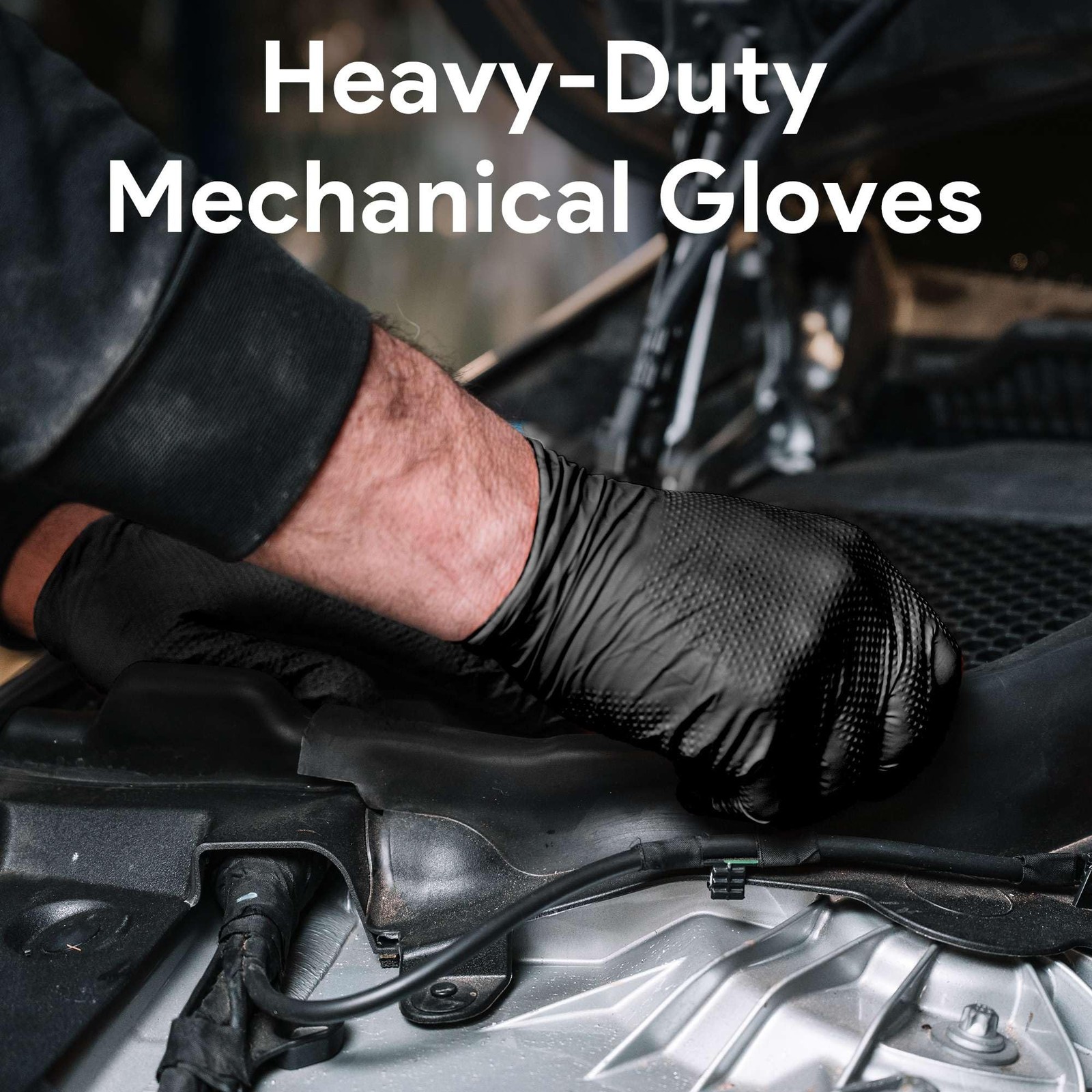 Black 8 Mil Nitrile Gloves X Large 100 Pack – Heavy Duty Mechanic Gloves, wit…