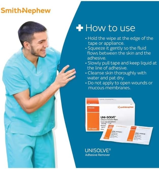 Uni-Solve Multi Use Adhesive Remover Wipes -Box of 50