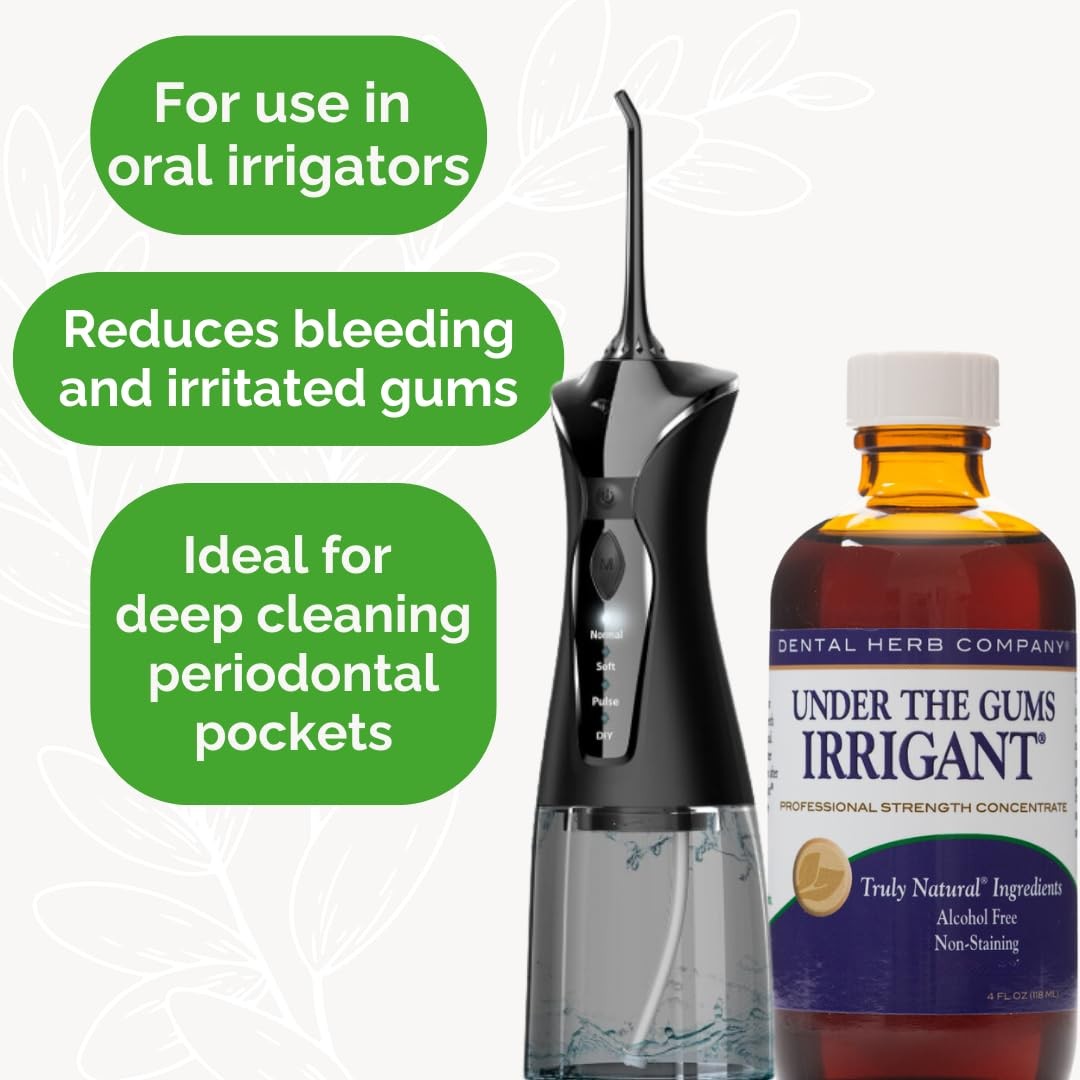 Under The Gums Irrigant Solution – AlcoholFree, Vegan Herbal Solution for Wat…