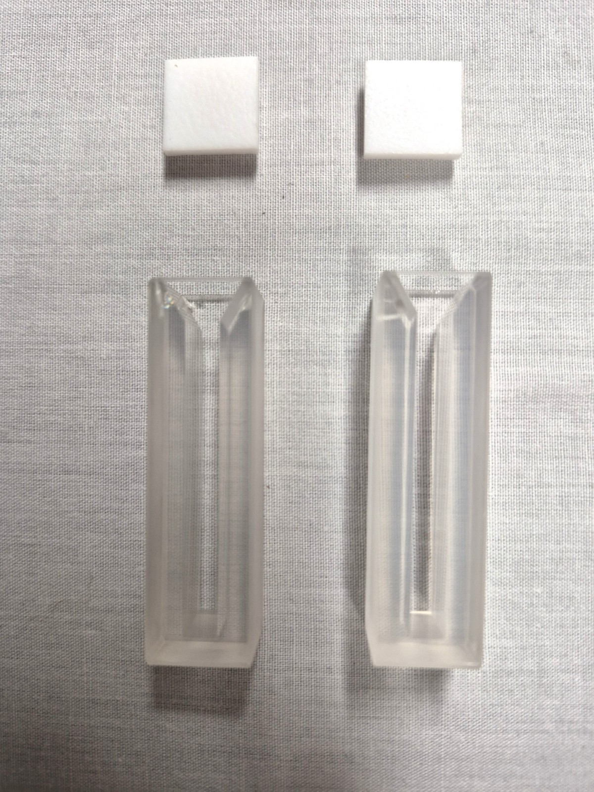 Set of 2 Markson Quartz Cuvettes for UV Spectrophotometry. See Description.