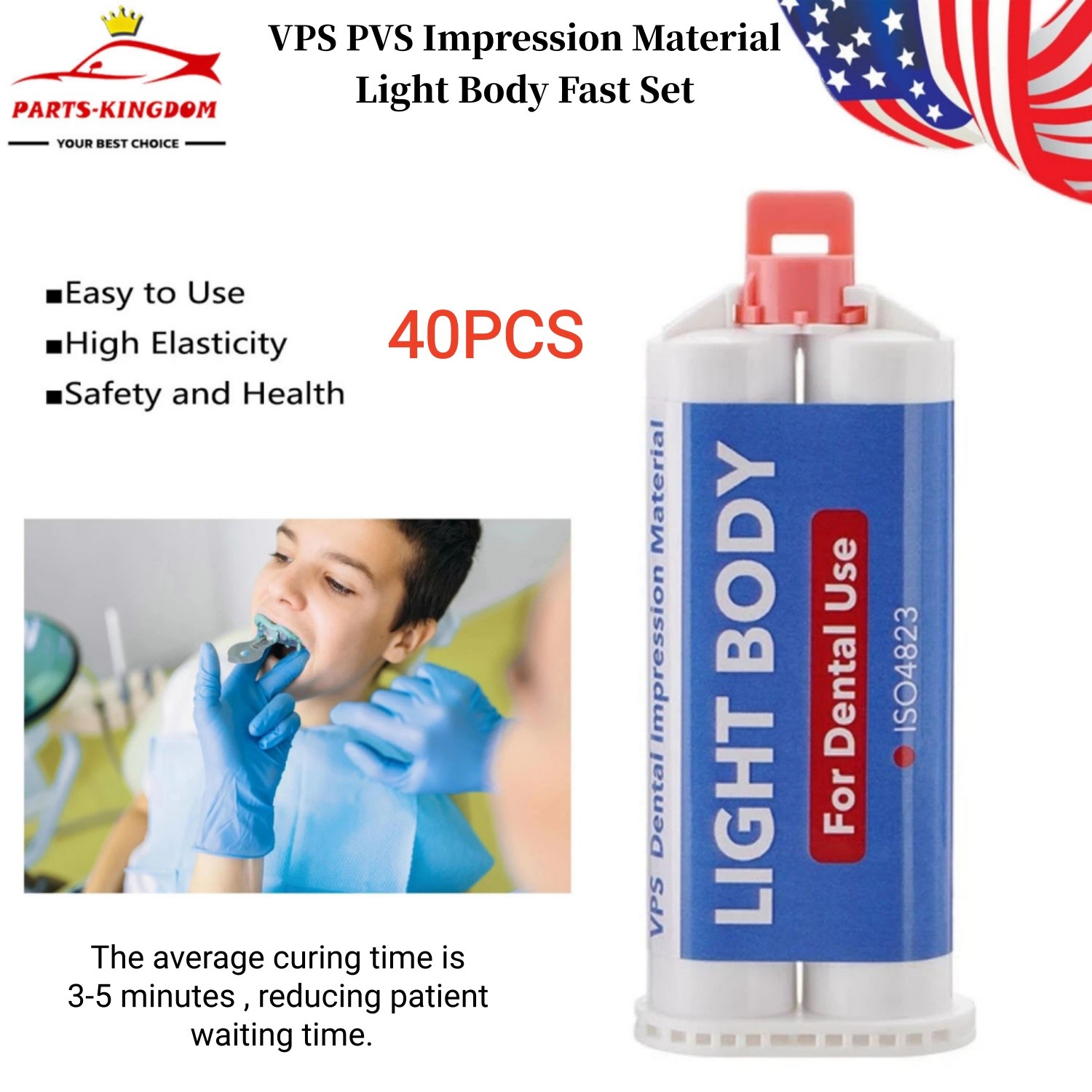 40Pcs Dental Light Body Fast Rapid Set Dental Impression Material 50mL PVS VPS