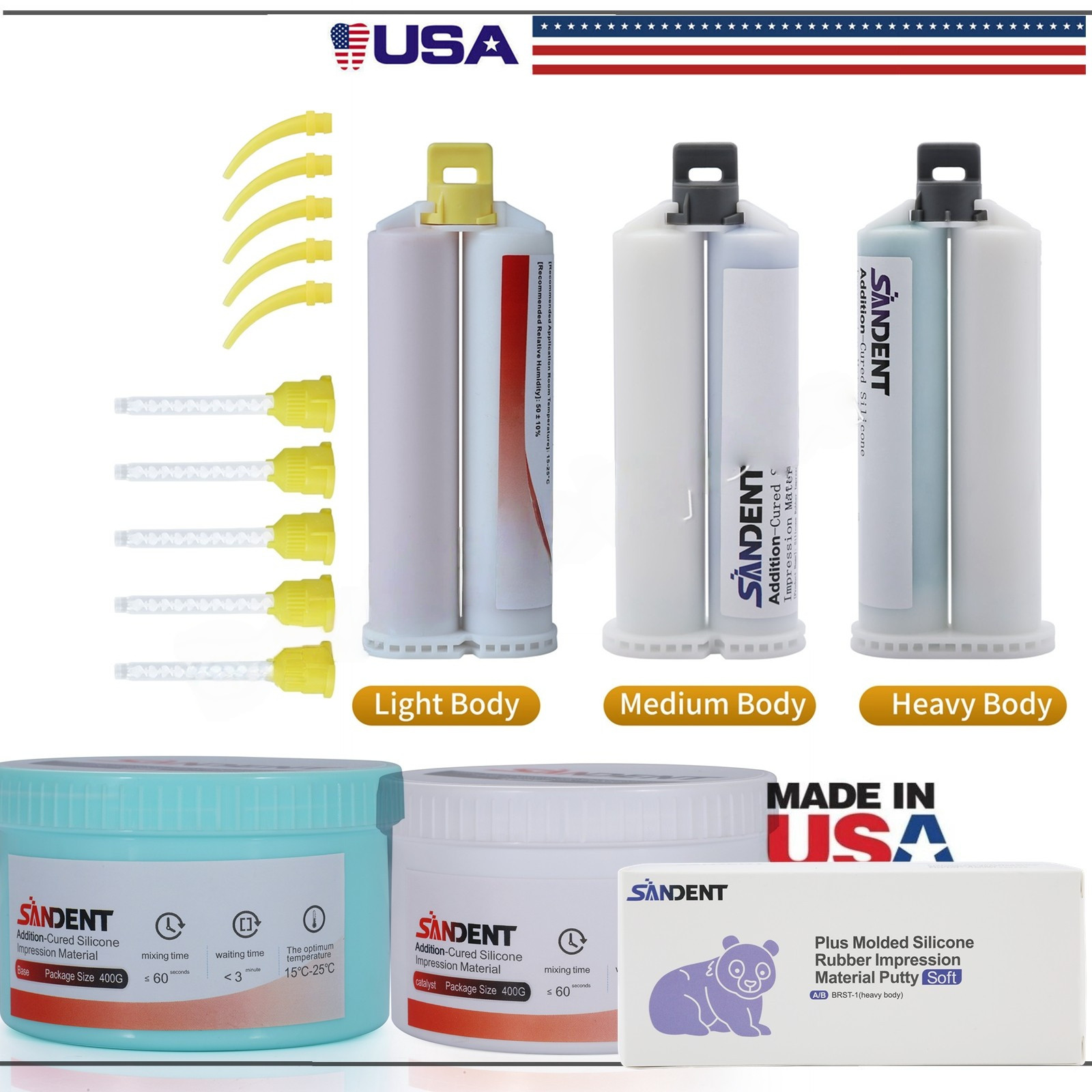 LIGHT MEDIUM HEAVY Body Impression Material Dental VPS REGULAR or FAST SET