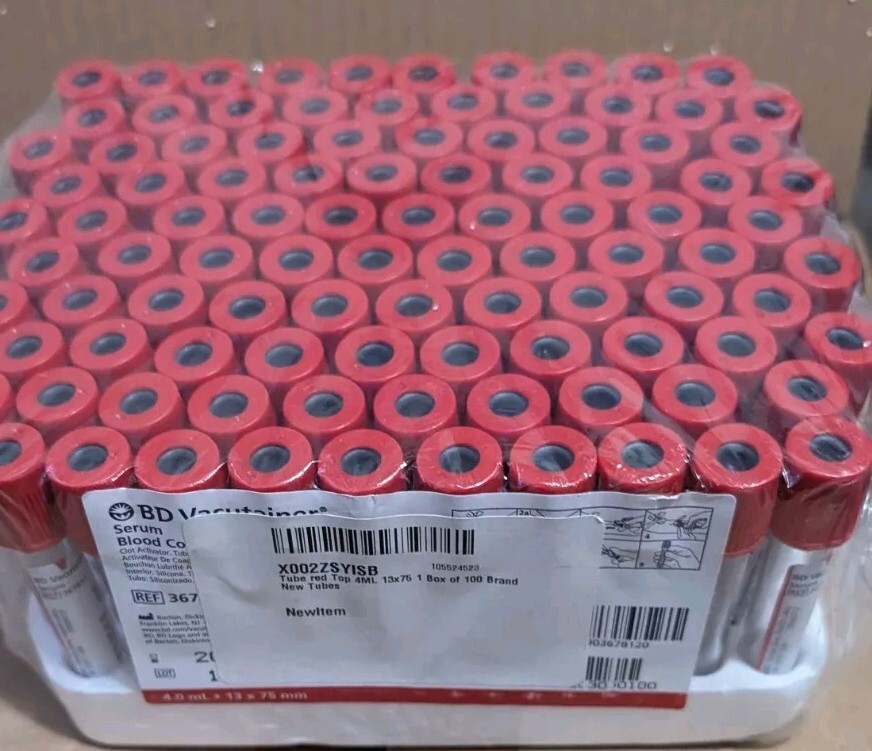X002ZSYISBTube red Top 4ML 13×75 1 Box of 98 Brand New Tubes