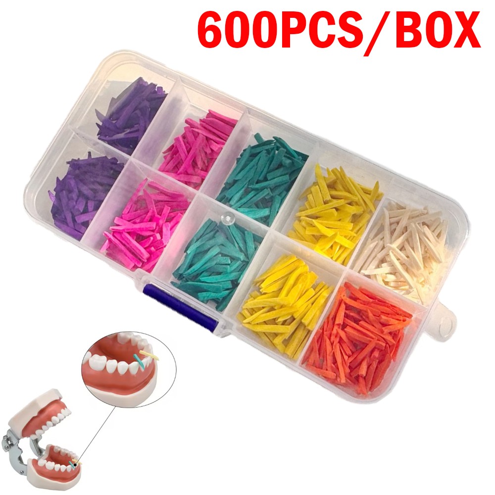 600Pcs Dental Wood Wedges Wooden Disposable Material For Teeth Interdental US