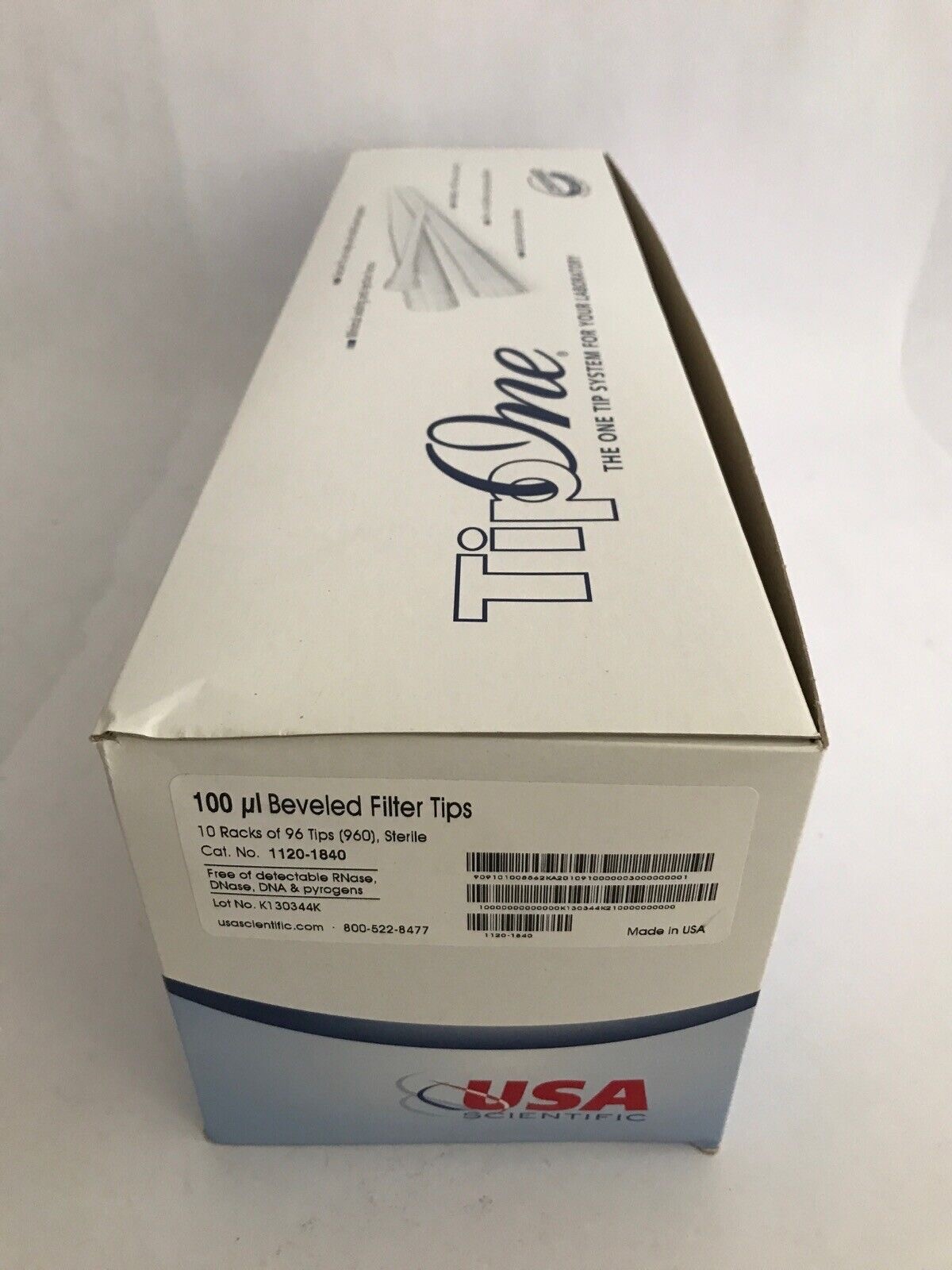 (960) USA TipOne 100uL Beveled Filter Pipette Tip Refills 96×10 1120-1840