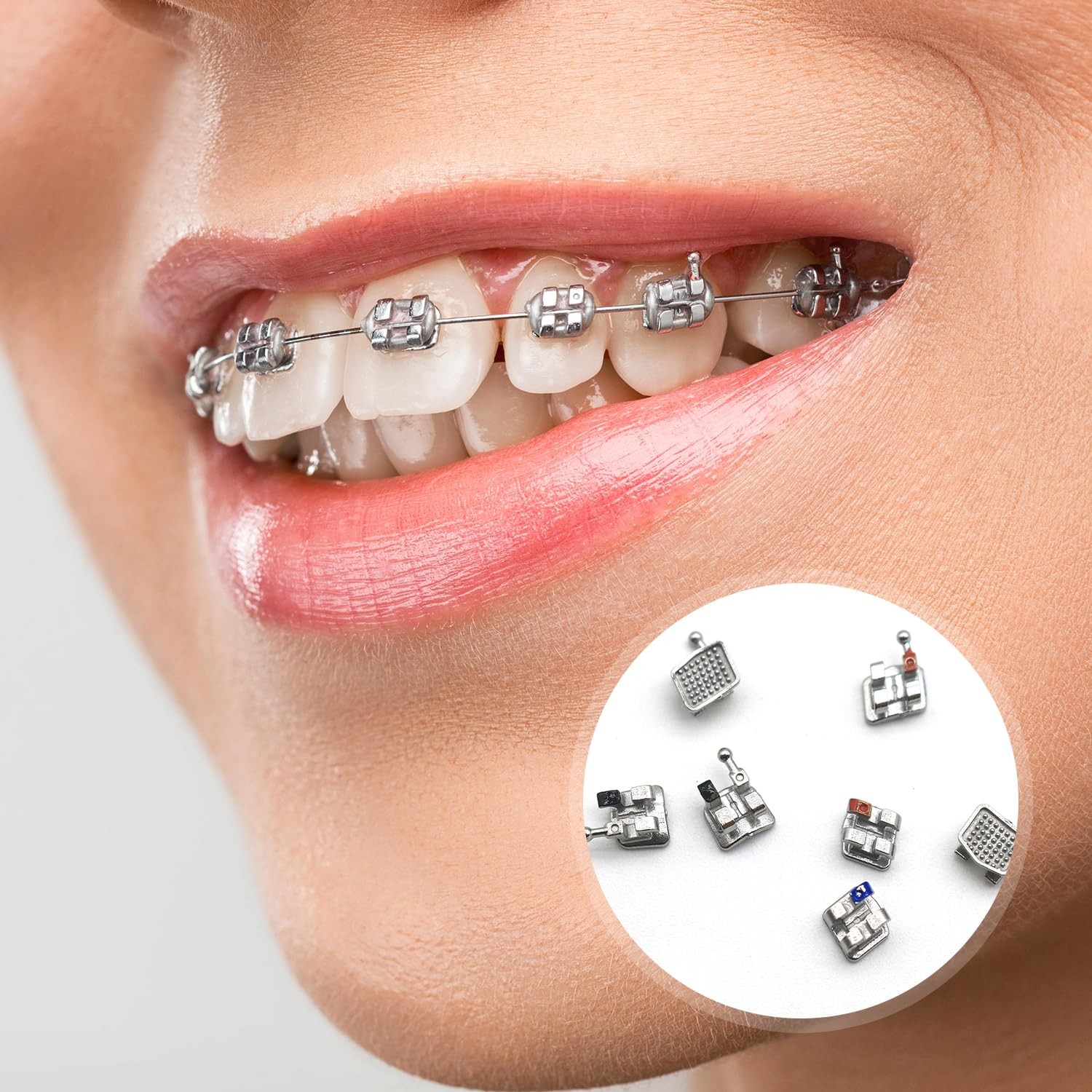 100pcs/Pack 022 Slot Bondable with Hook on 345 Teeth Model Mini Roth Brackets…