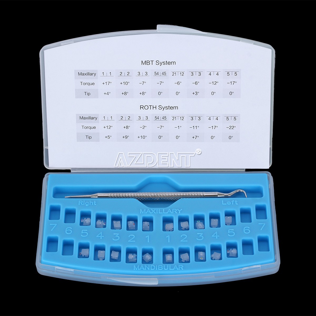 Dental Orthodontic Self Ligating Clear Ceramic Brackets Braces MBT.022 Hooks 345