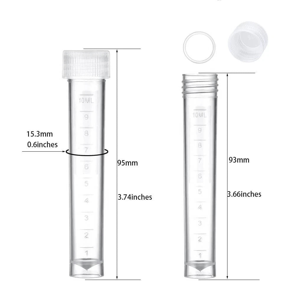 BKMAMLAB 50PCS 10ml Plastic Small Vials with Screw Caps Sample Tubes…