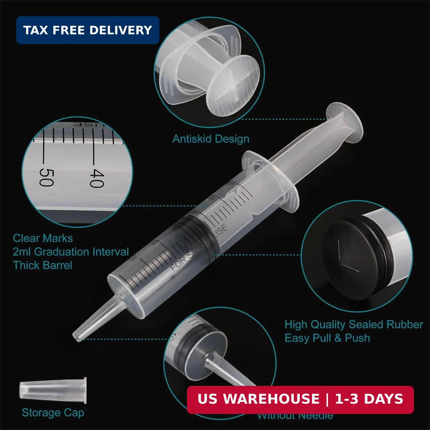 12Pack 60Ml Syringe for Liquid – Large Plastic Syringes without Needle for Jello