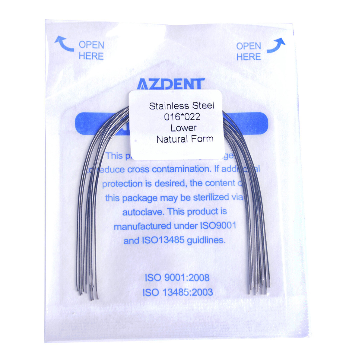 AZDENT Alambre de Arco Rectangular Dental de Acero Inoxidable para Ortodoncia 16