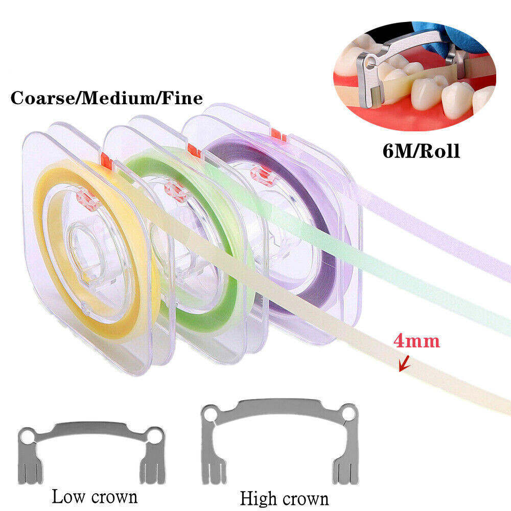 3 Rolls Dental Polishing Strips Composite Resin Sanding Finishing + Holder