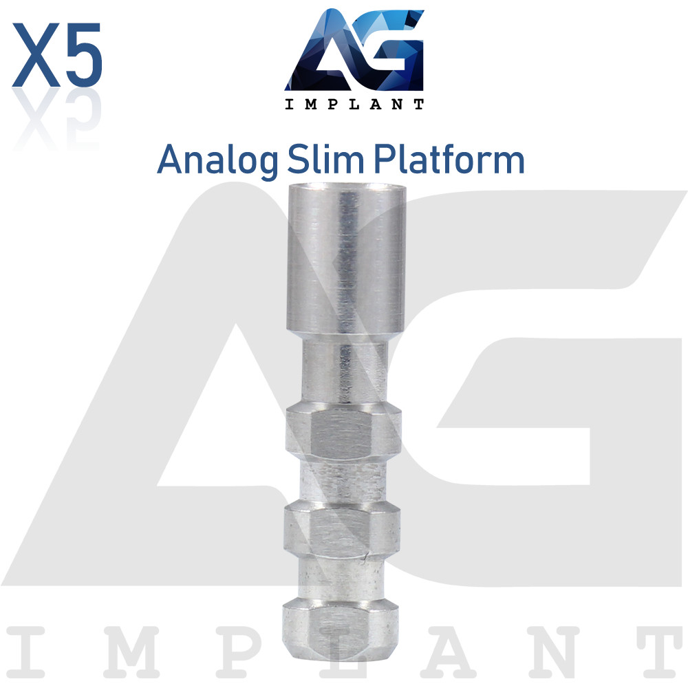 5x Dental Fixture Analog Slim Platform Ø3.0mm Internal Hex Connection 2.0mm