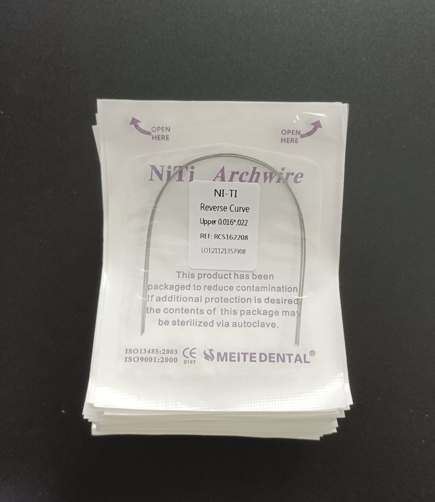 20Pack Dental Orthodontic Reverse Curve Arch Wire Niti Super Elastic Rectangular