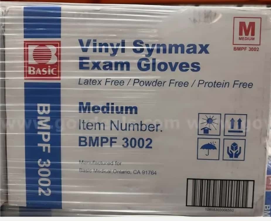 Basic Medium Blue Vinyl Gloves per case