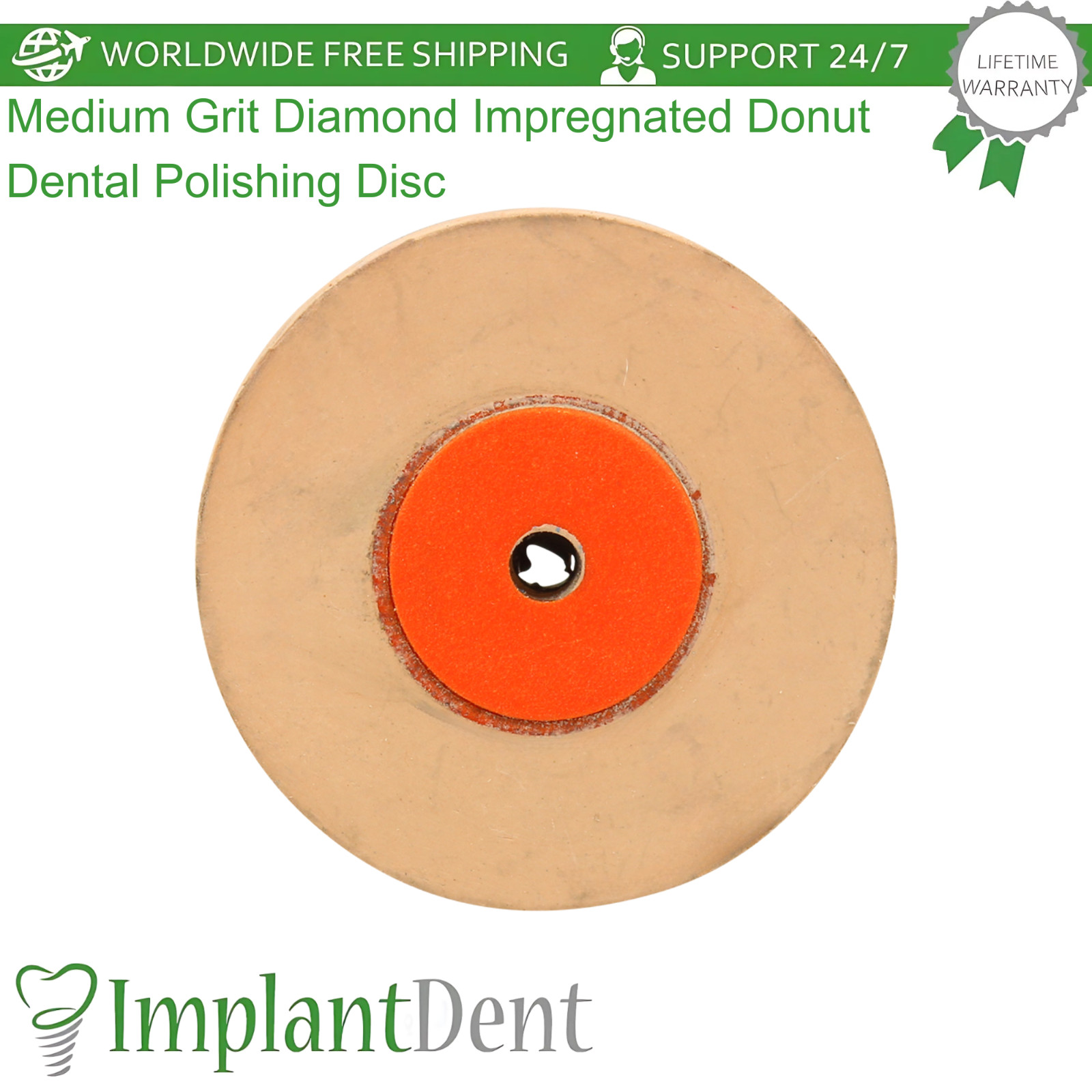Medium Grit Diamond lmpregnated Donut Dental Polishing Disc High Gloss Finish