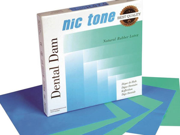NIC TONE® Natural Rubber Latex Dental Dam Medium-Blue 6″ x 6″ – MDC Dental