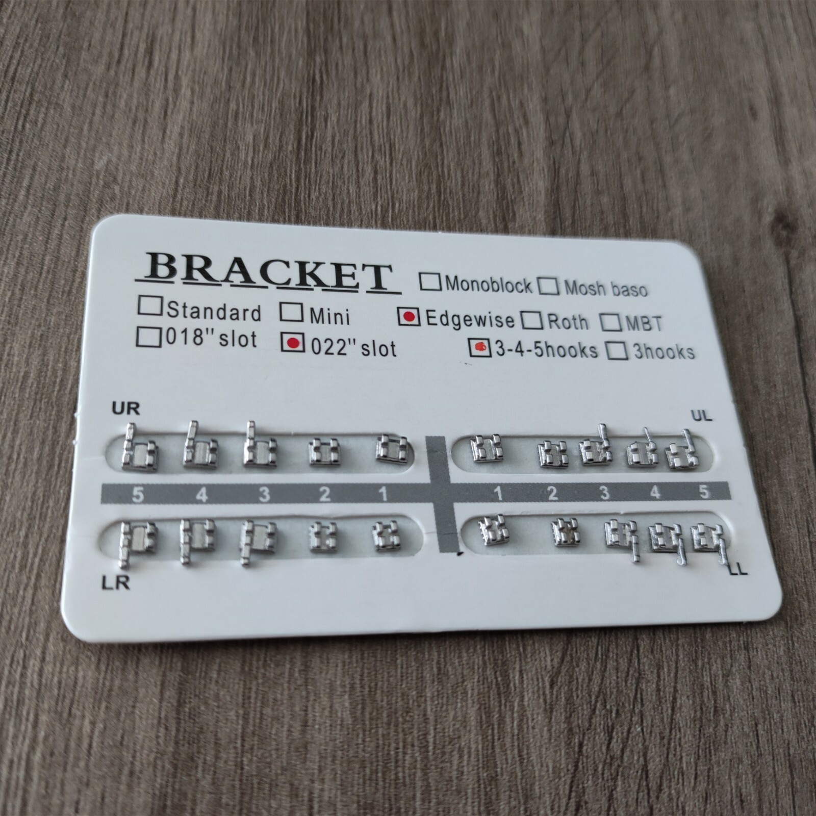 10Sets Dental Brackets Orthodontics Standard Edgewise 0.022 Slot 345 With Hooks