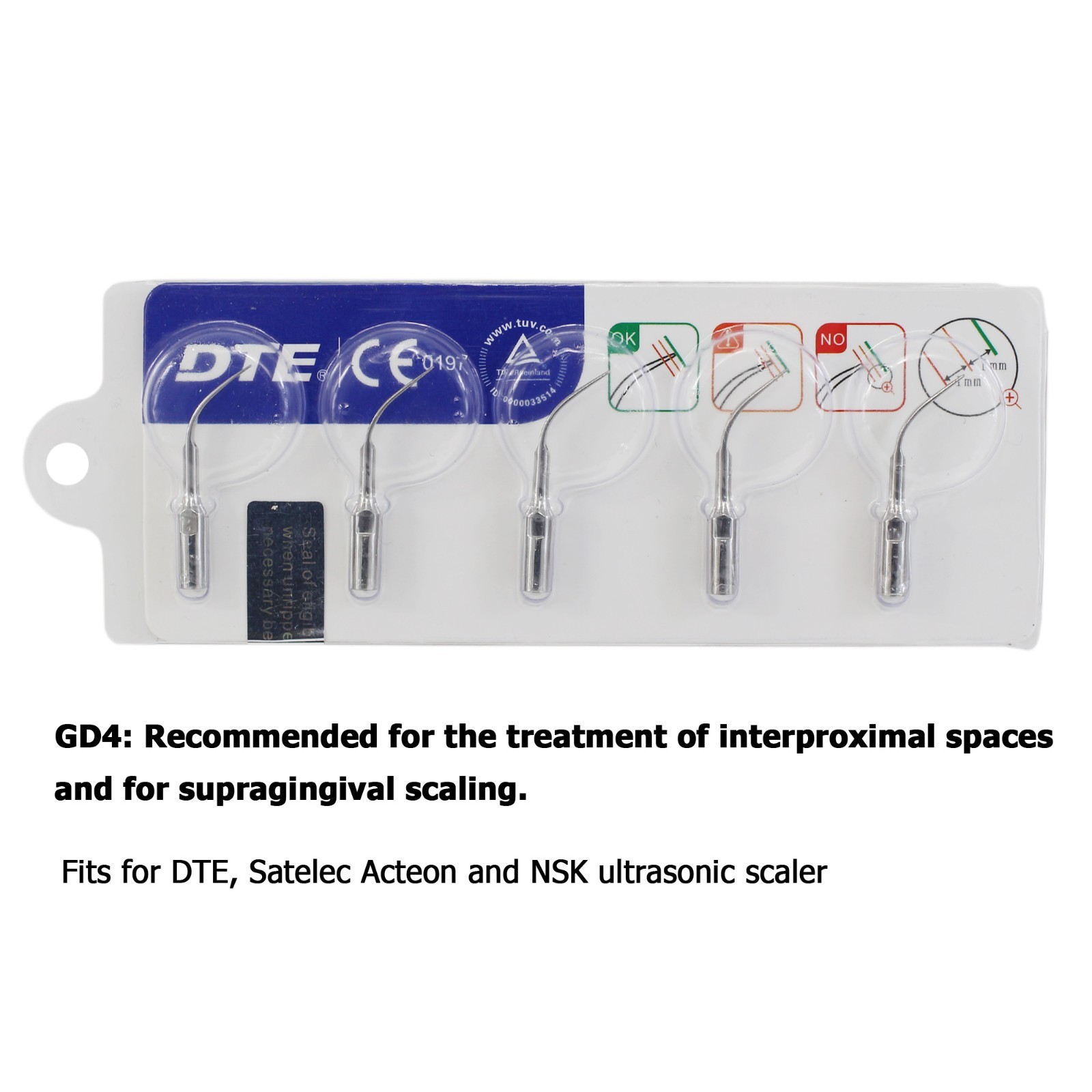 Satelec ACTEON NEWTRON LED Handpiece Dental DTE Ultrasonic Piezo Scaler Tips GD1