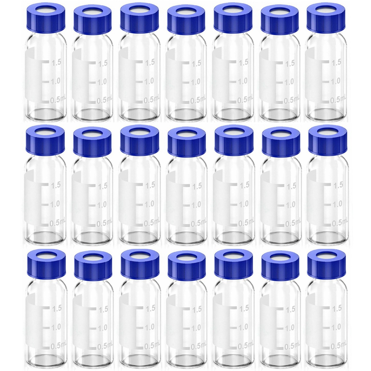 2ml Autosampler Vials Pre-slit 9-425 Screw Caps Clear Glass Writing Area