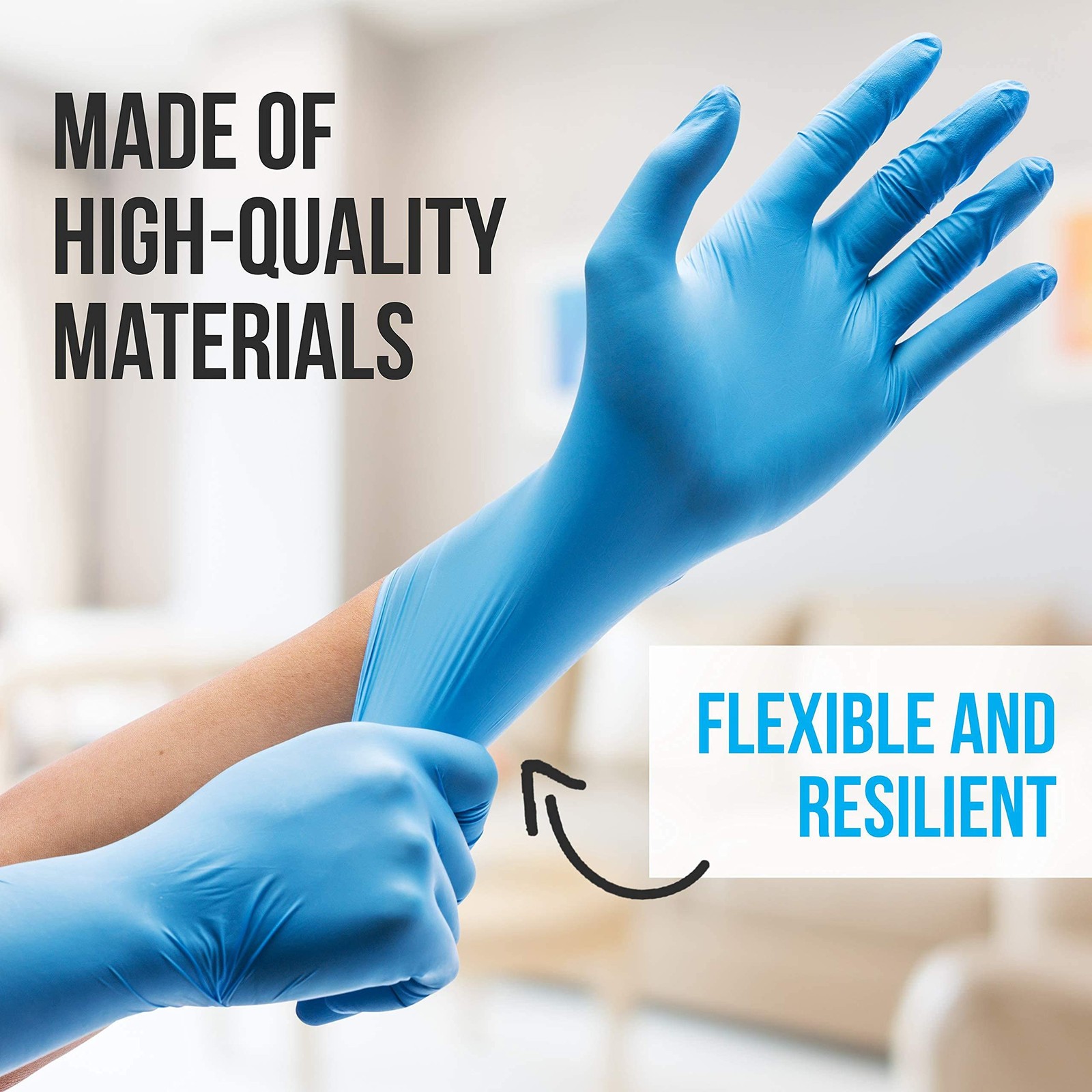 X-Large Blue Nitrile Disposable Exam Gloves, Industrial Medical Examination, …