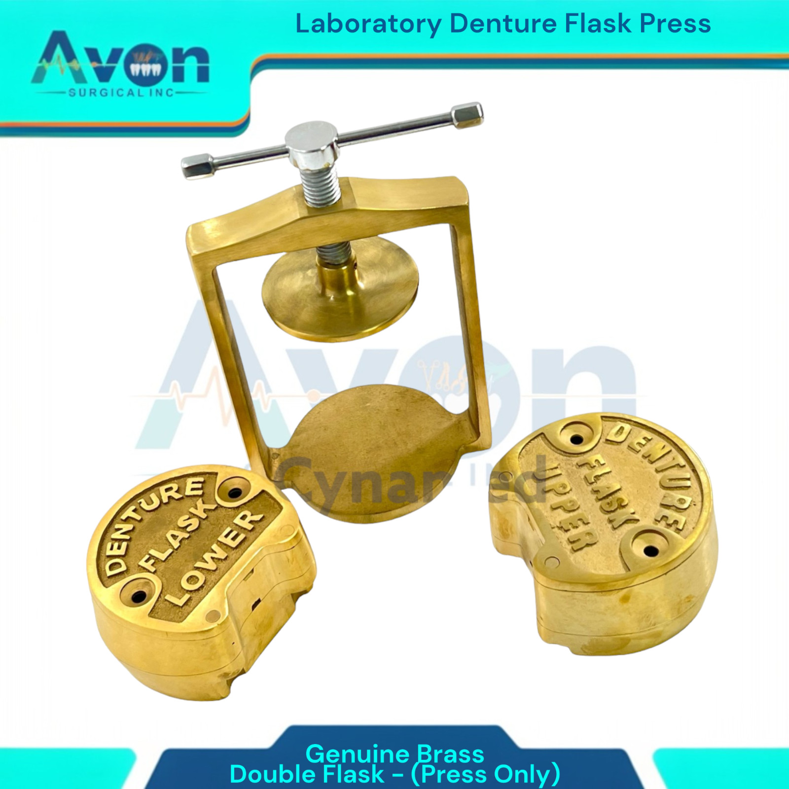 Double Flask Denture Press Bronze Brass | Laboratory Denture Press