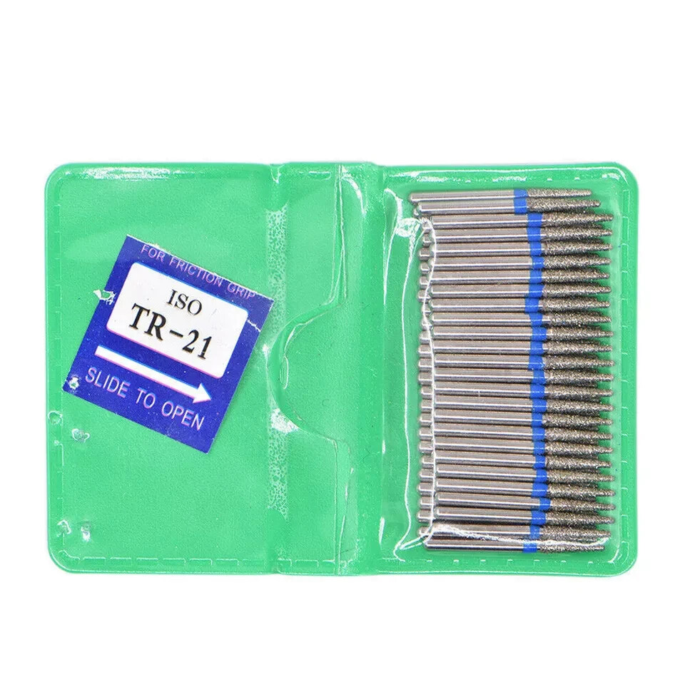 Dental Diamond FG High Speed Burs for Polishing Smoothing Teeth Polishers 50 Pcs