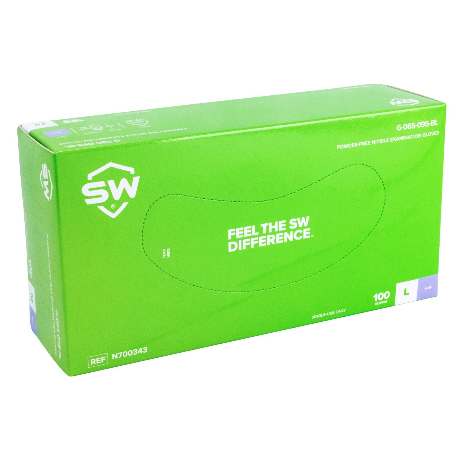 SW Safety PowerForm Large Powder Free Disposable Gloves, 100/box