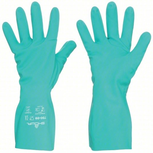 Showa Chem Resistant Gloves, 730-07-V Size 7 Pack of 12
