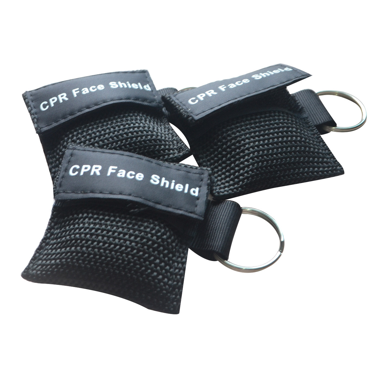 10 Pcs CPR Mask Keychain Cpr Face Shield CPR Life Key Training First Aid Black
