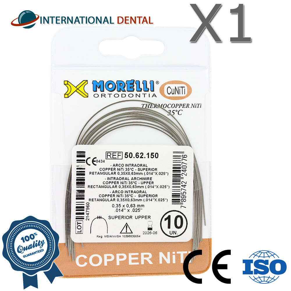 Orthodontic Dental Morelli Intraoral Archwire Thermo Copper NiTi 35° Rectangular
