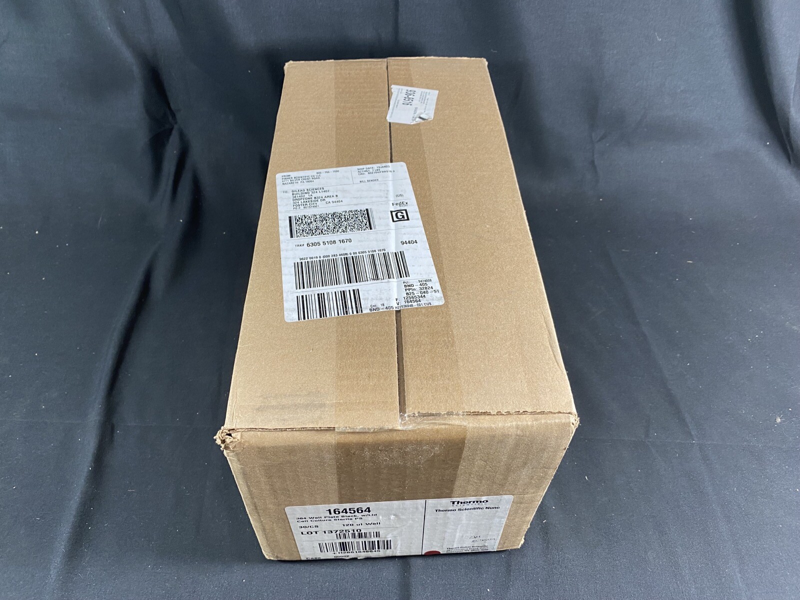THERMO SCIENTIFIC NUNC 120μL Sterile Black PS TC 384 Well Plate #164564 (30/Cs)