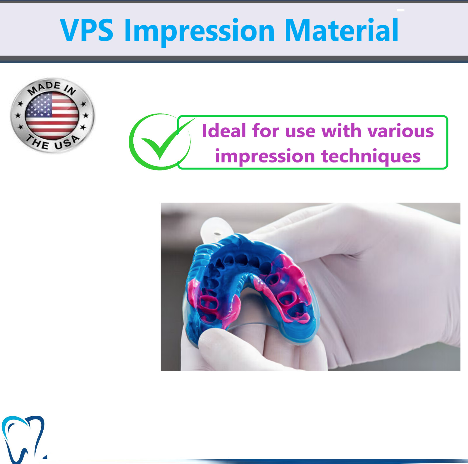 Dental VPS Monophase Regular Set Impression Material PVS All Types, Made in USA