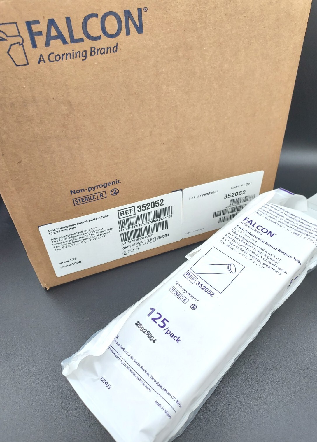 Falcon #352052 5 mL Round-Bottom Test Tube, Sterile NO Cap *1,000/Case* Sealed